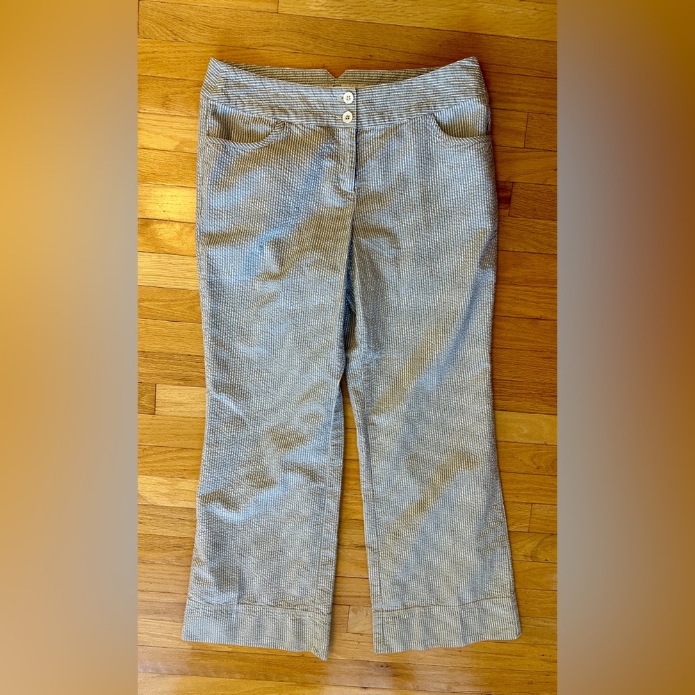 J. Jill women’s low waist seersucker cotton wide leg trouser pants 12